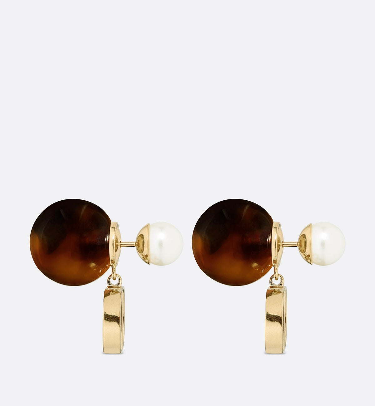 18K Dior Tribales Brown Resin Pearls Earrings