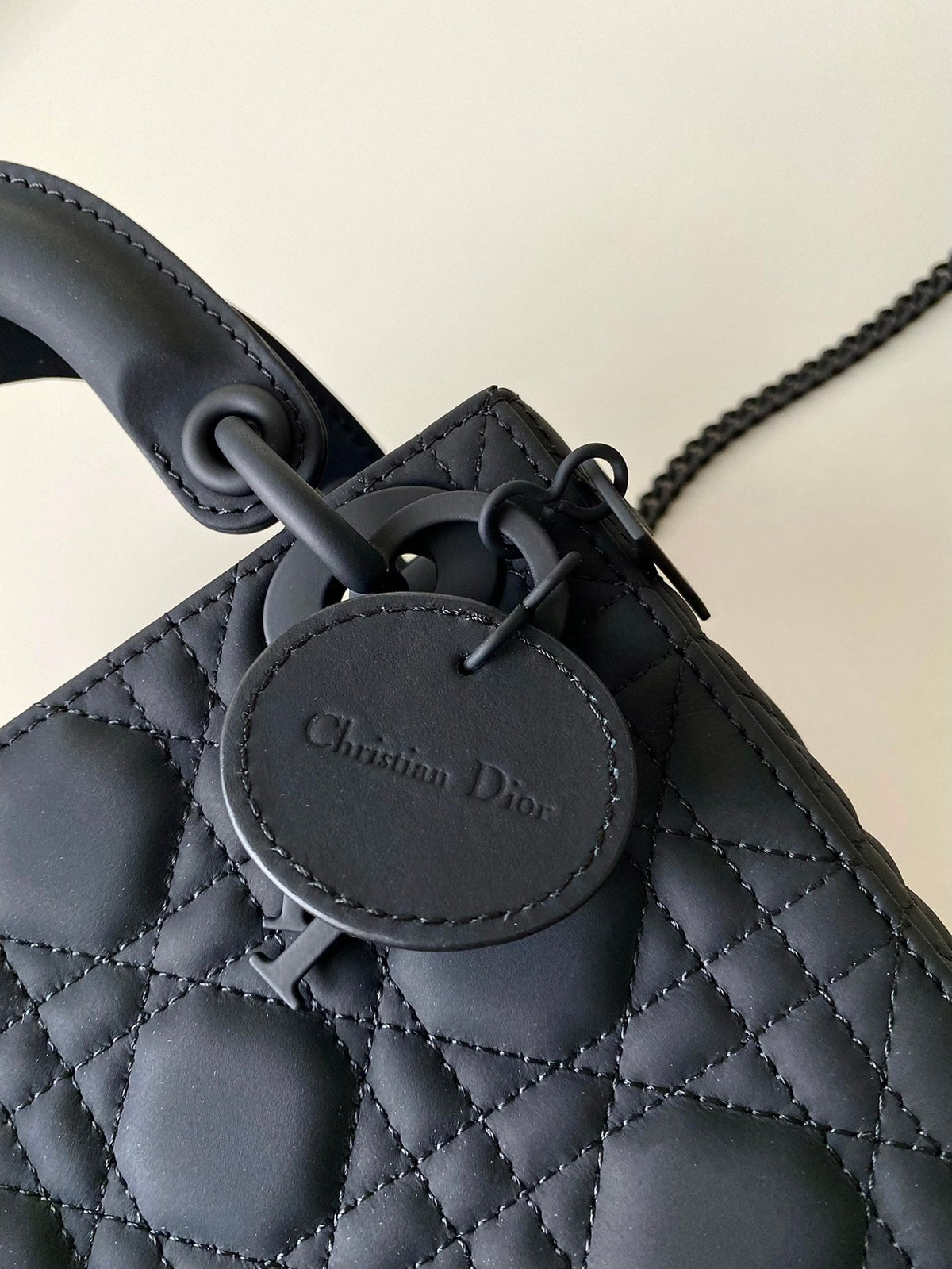 DIOR MINI LADY 17 MY ABC ALL BLACK LAMBSKIN