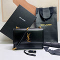 SUNSET MEDIUM 22 IN BLACK CALFSKIN GOLD HARDWARE