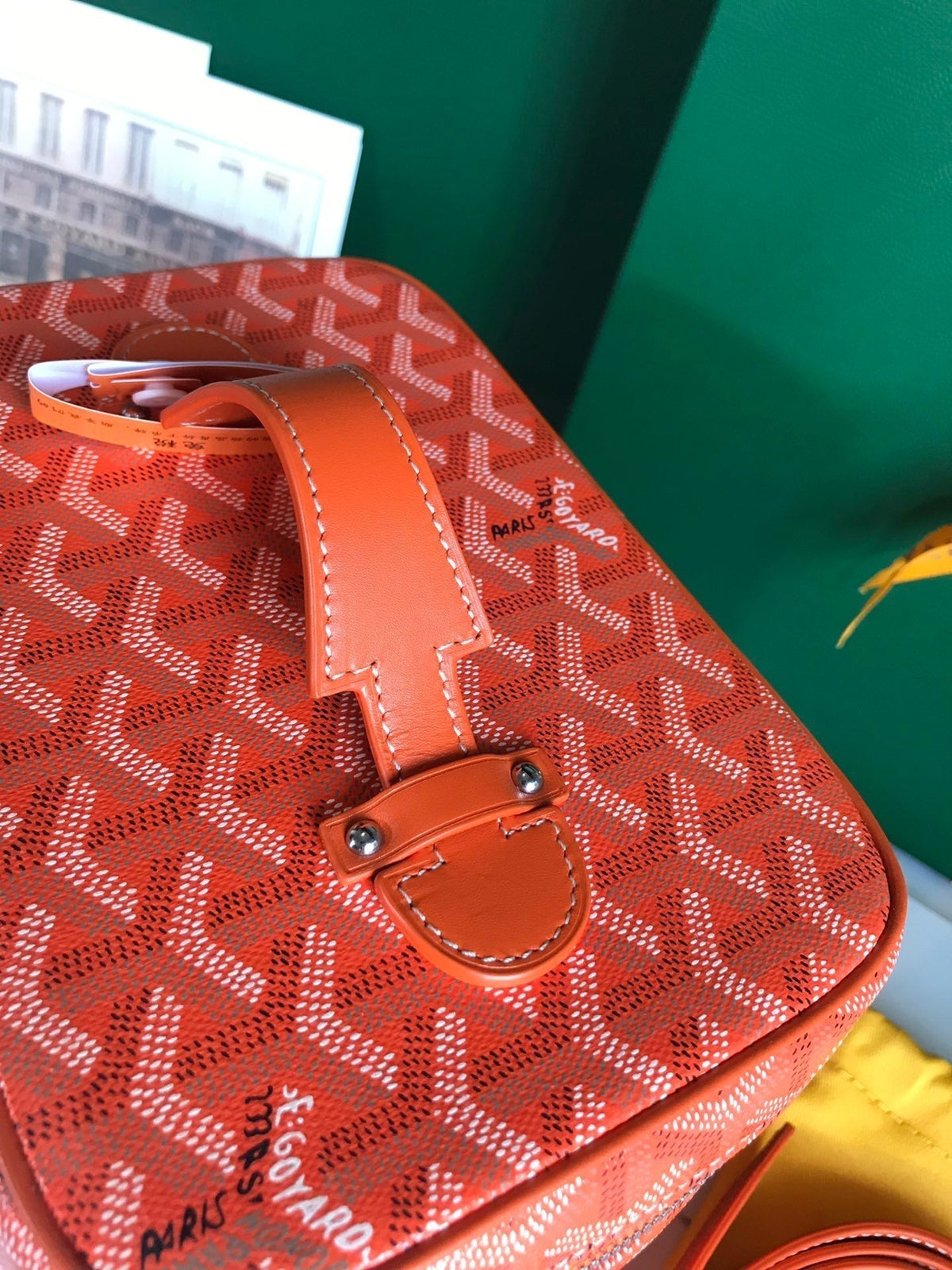 MUSE VANITY CASE 20 IN ORANGE GOYARDINE CANVAS