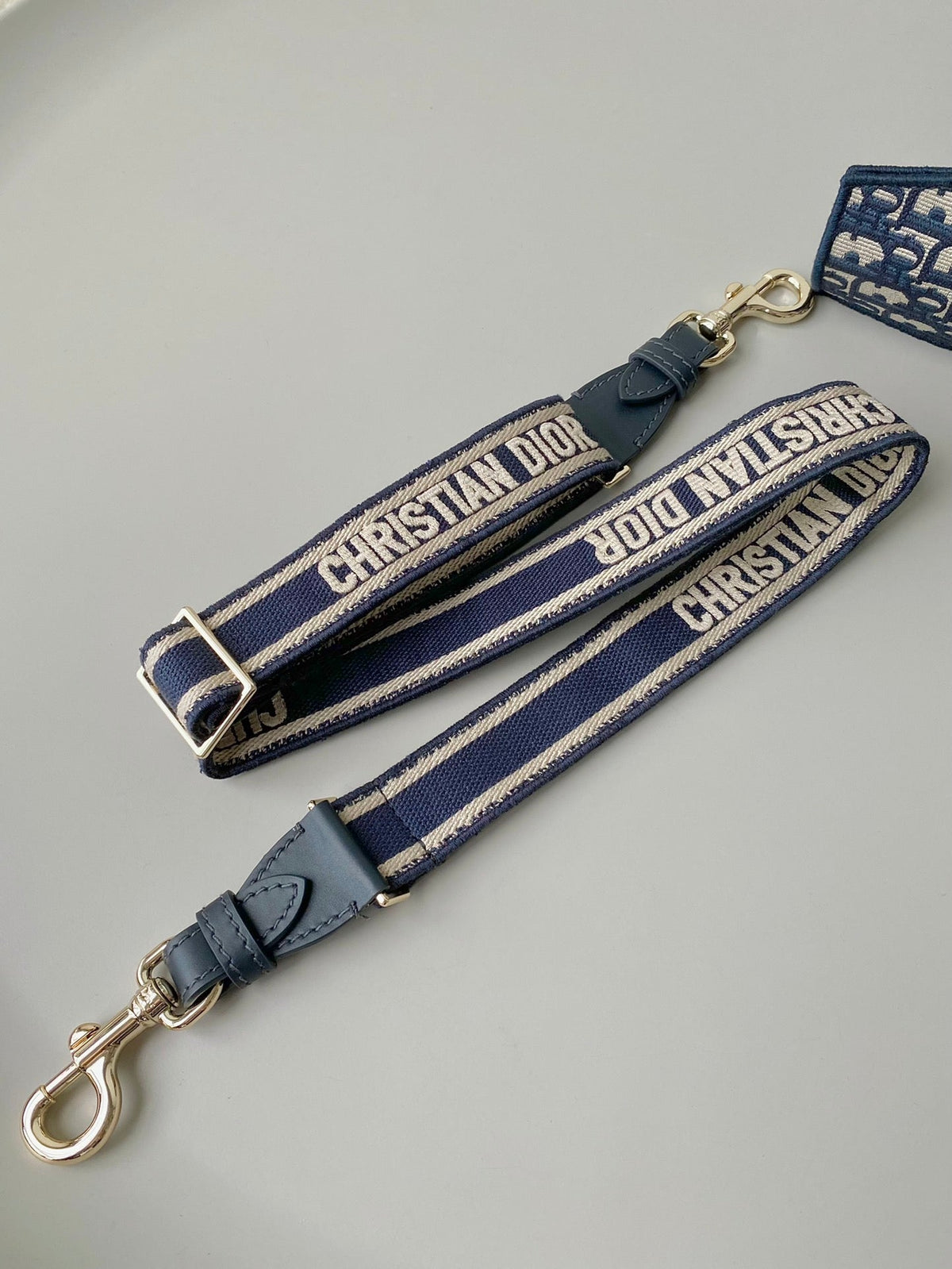 DIOR MEDIUM CAMP BAG 28 OBLIQUE BLUE EMBROIDERY