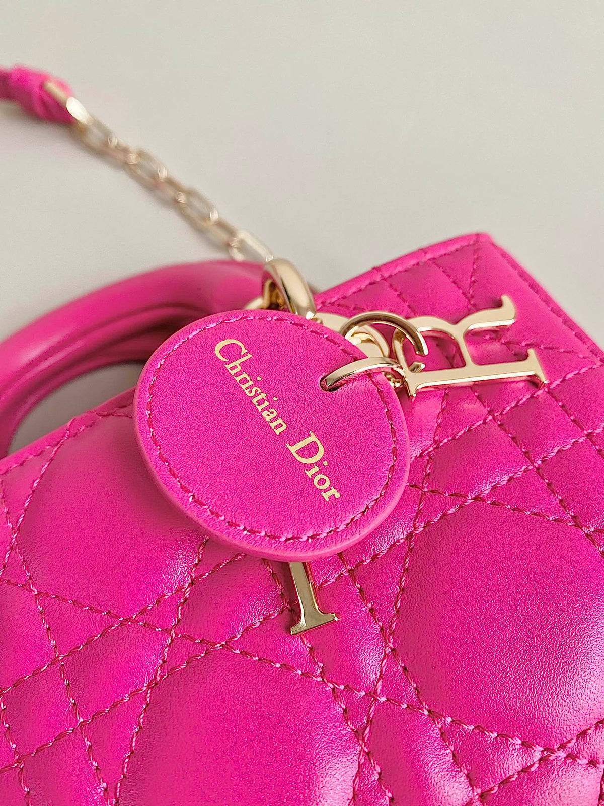 DIOR MINI D-JOY BAG 17 IN HOT PINK LAMBSKIN