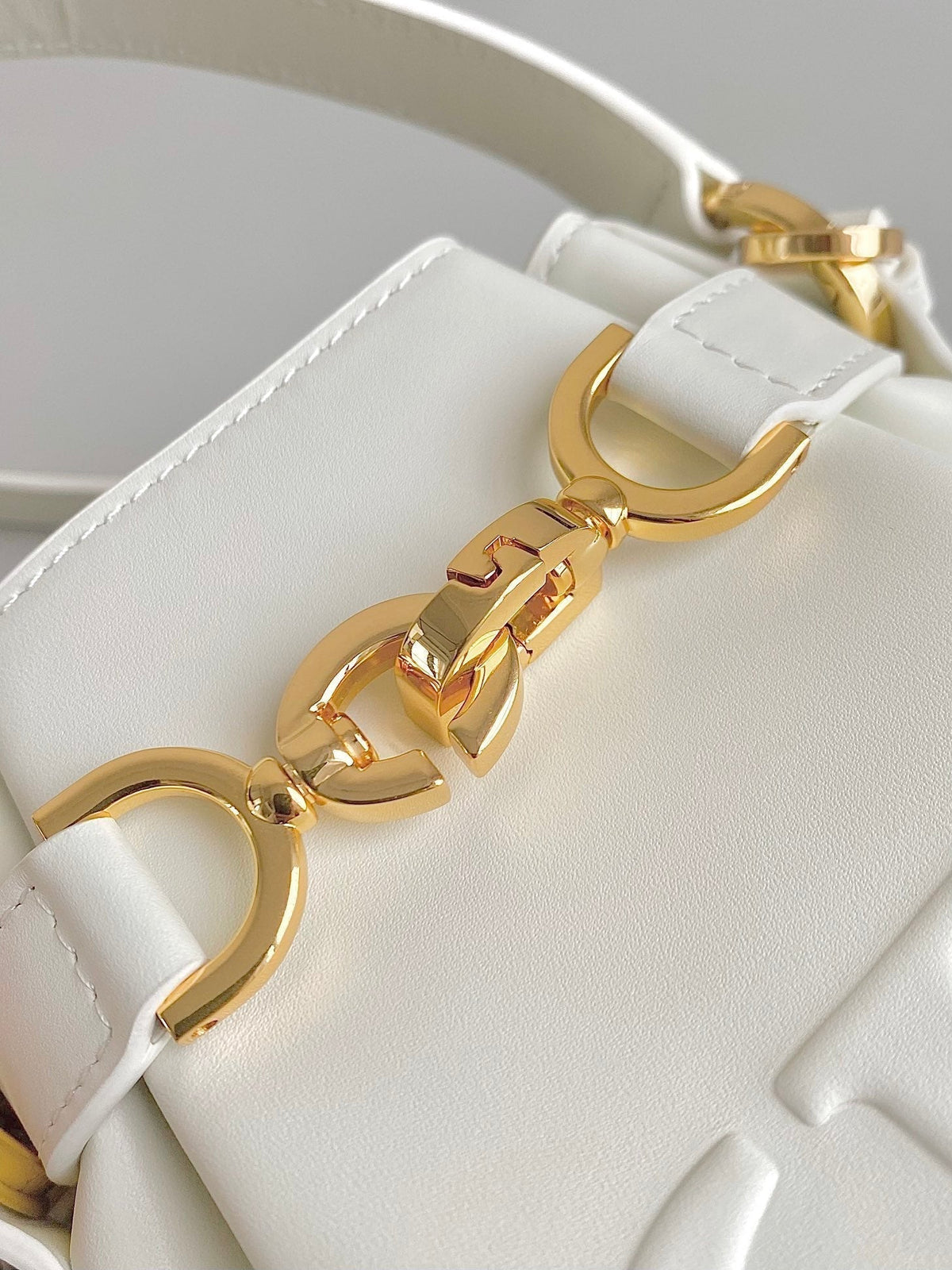 DIOR SMALL C'EST 18 IN WHITE CD-EMBOSSED CALFSKIN