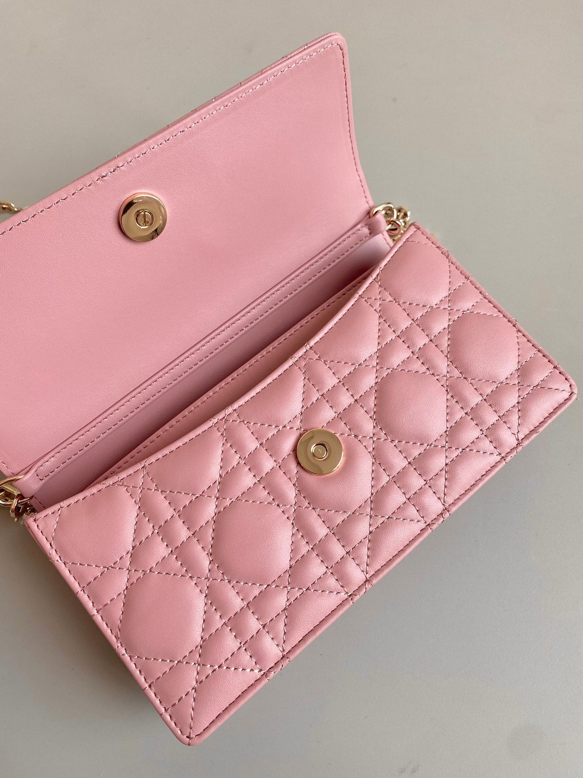 DIOR LADY 21 CHAIN BAG IN HOT PINK LAMBSKIN