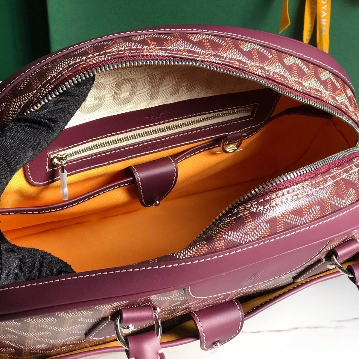 SAINT JEANNE BAG 35 IN CANNON PINK GOYARDINE CANVAS AND CALFSKIN