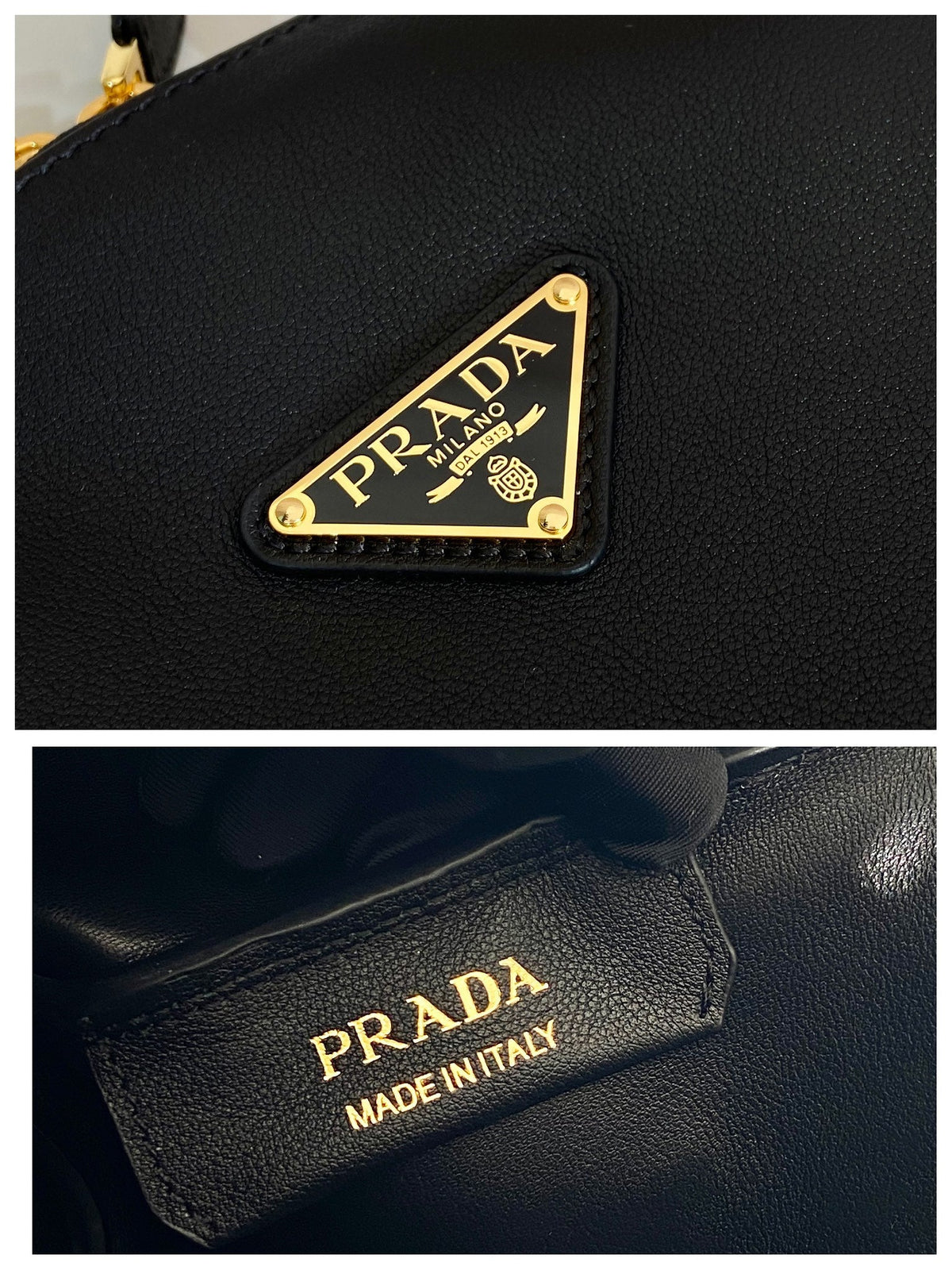 PRADA 28 LARGE BLACK CALFSKIN HANDBAG