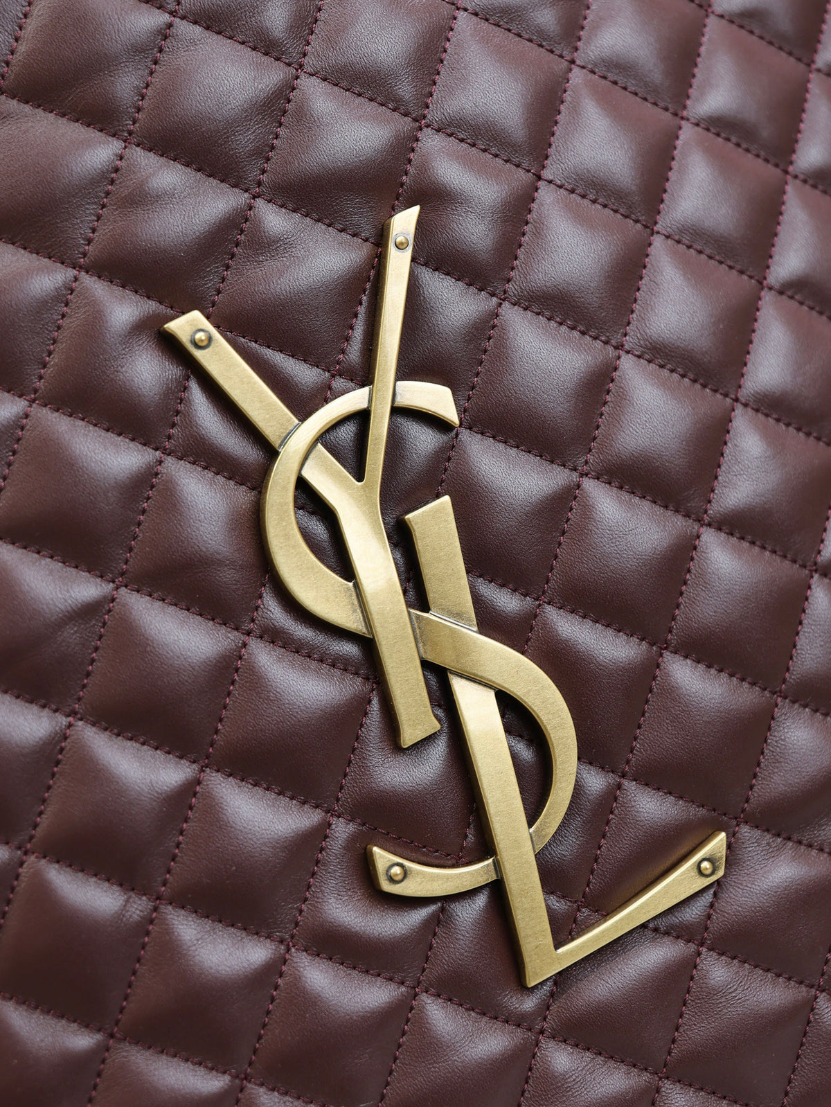 YSL 25S ICARE 27 IN ROUGE CABERNET QUILTED CALFSKIN GOLD HARDWARE