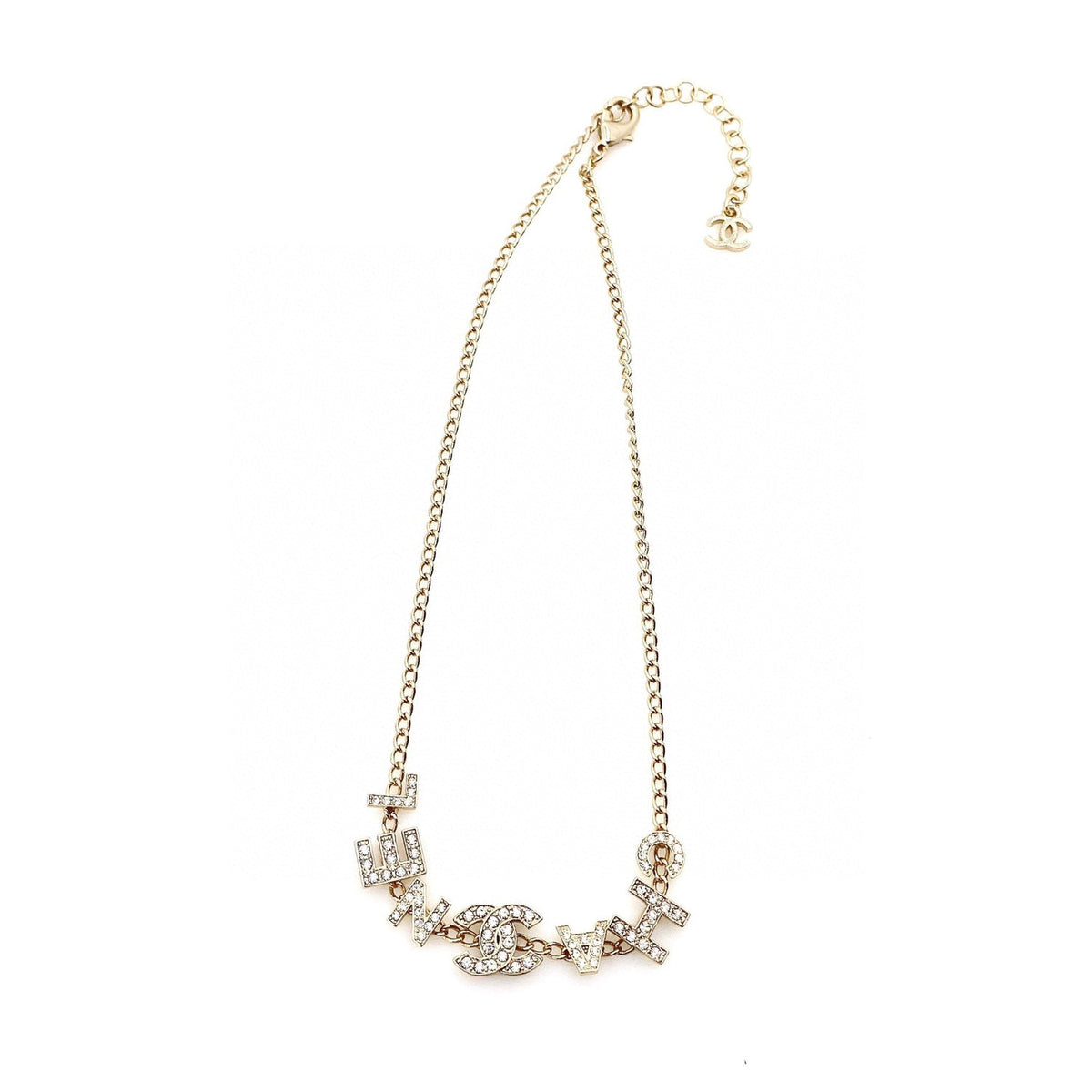 18K  Chanel Script Diamonds Necklace