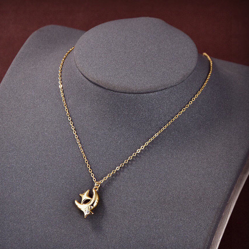 18K BVLGARI Star Moon Necklace