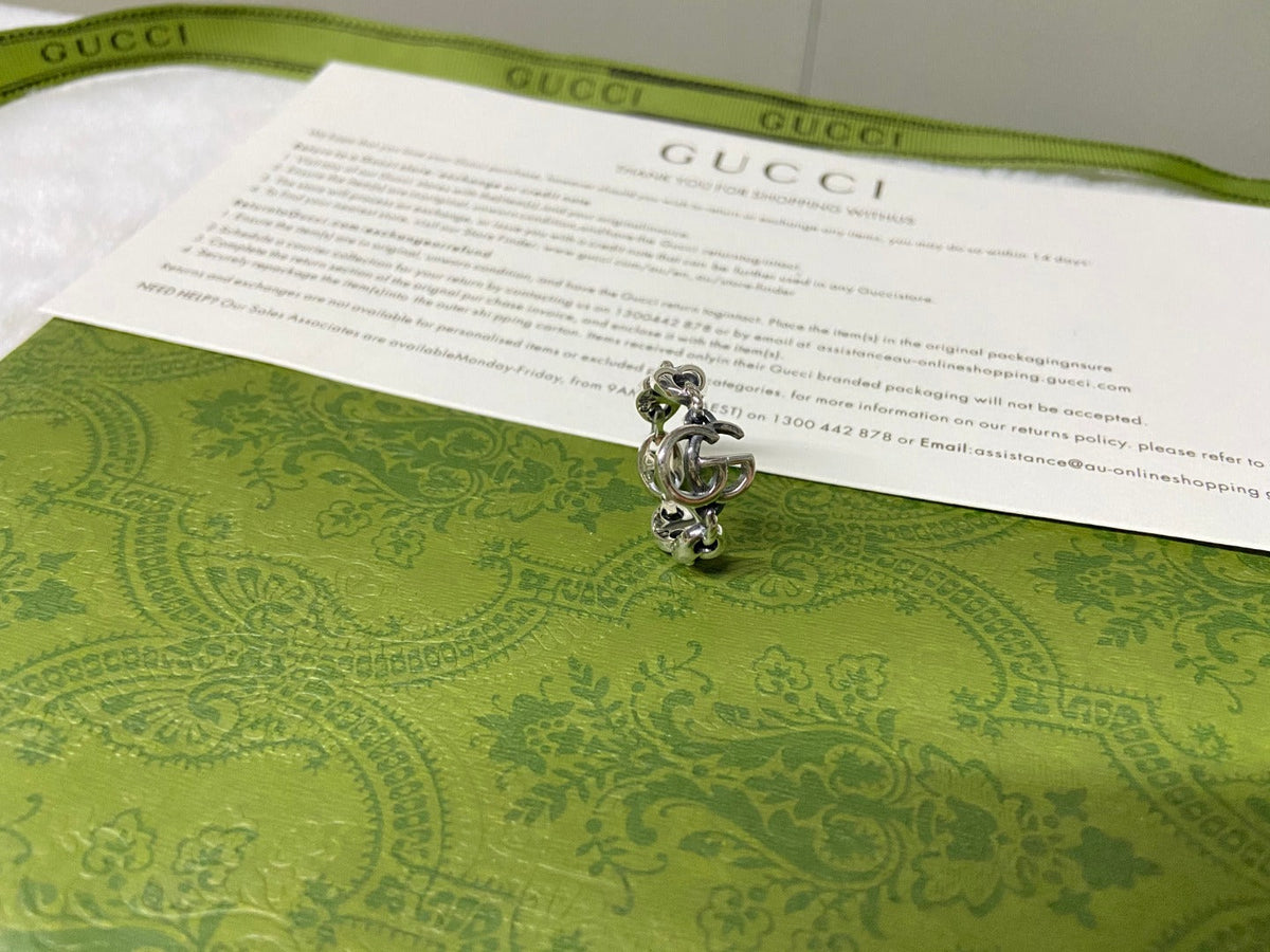 Double Gucci Interlocking Gucci Chain Ring