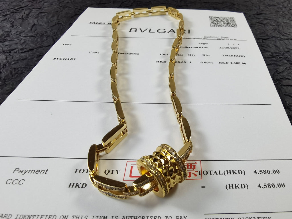 18K B.ZERO1  Diamonds Chain Link Necklace