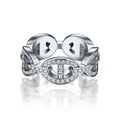 18K Chaine d'Ancre Enchainee Diamond Hermes Ring