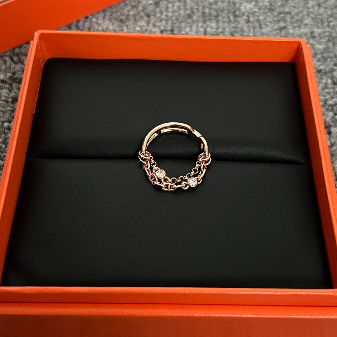 18K Chaine D'Ancre Chaos Hermes Ring