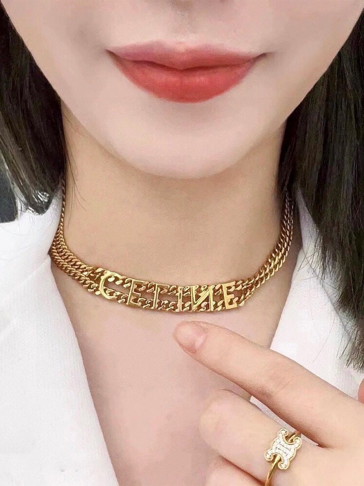 18K Celine Gourmette Necklace