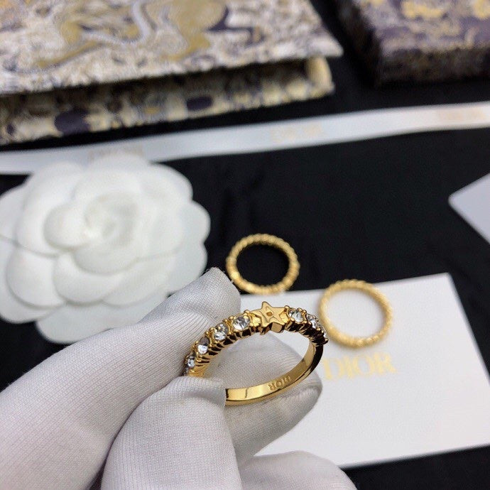 18K Dior Star Set Of Three Rings
