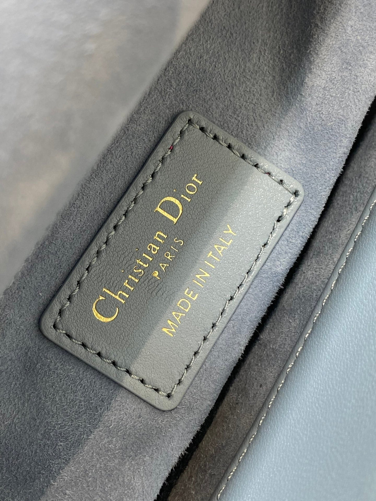 DIOR LADY MINI BAG 17 IN CERULEAN BLUE LAMBSKIN