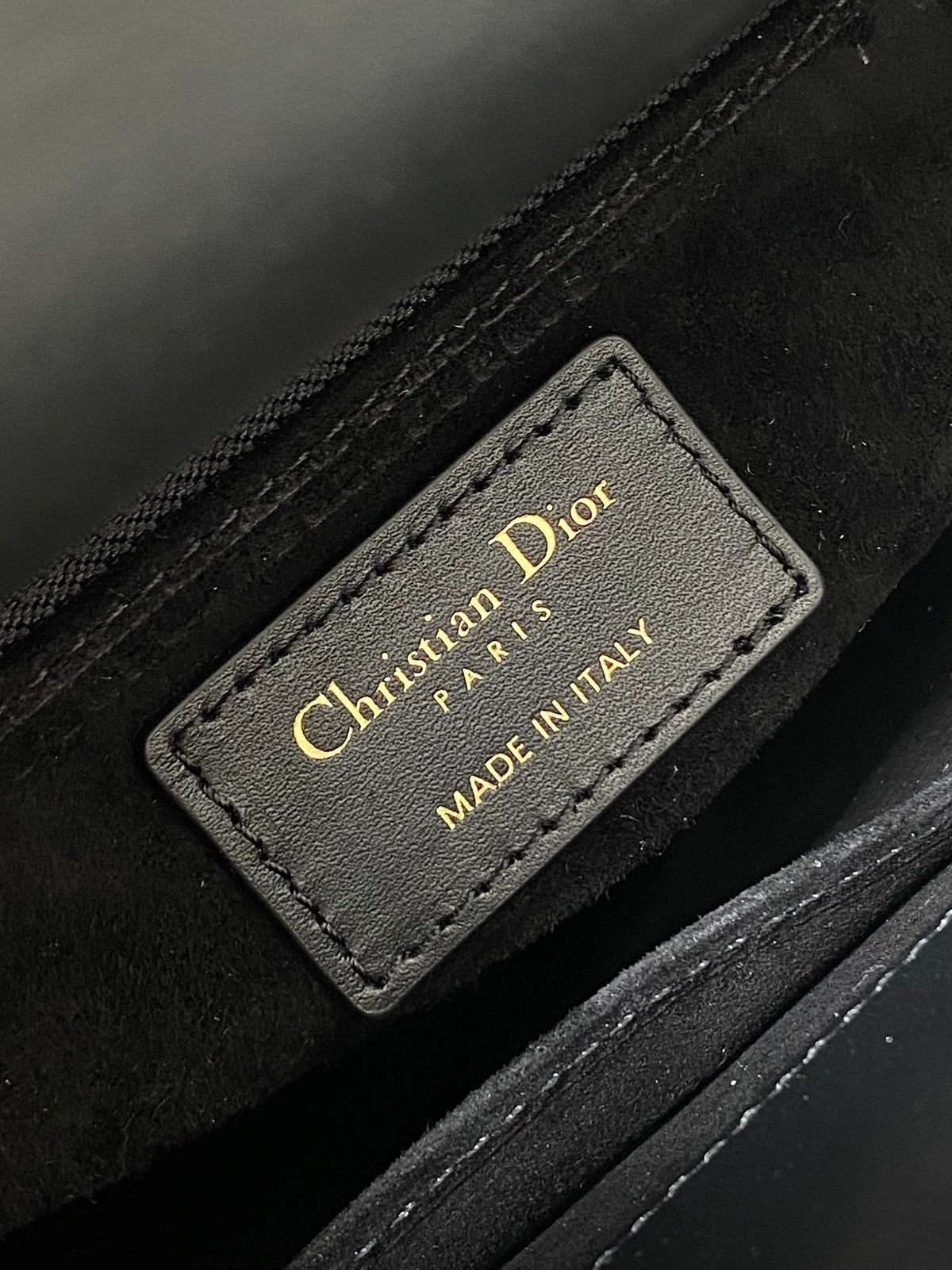 DIOR SMALL 20 BAG BLACK LAMBSKIN WITH SHOOTING STAR EMBROIDERY WOMEN