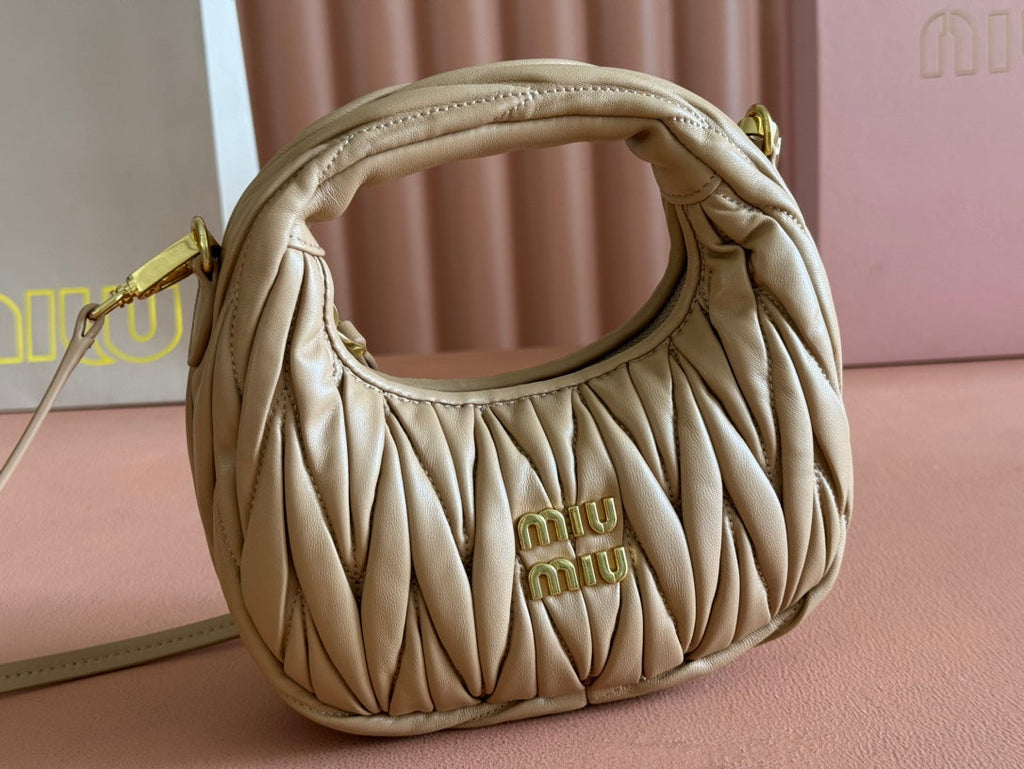 WANDER MATELASSÉ NAPPA MINI BAG 18 IN CARAMEL LAMBSKIN