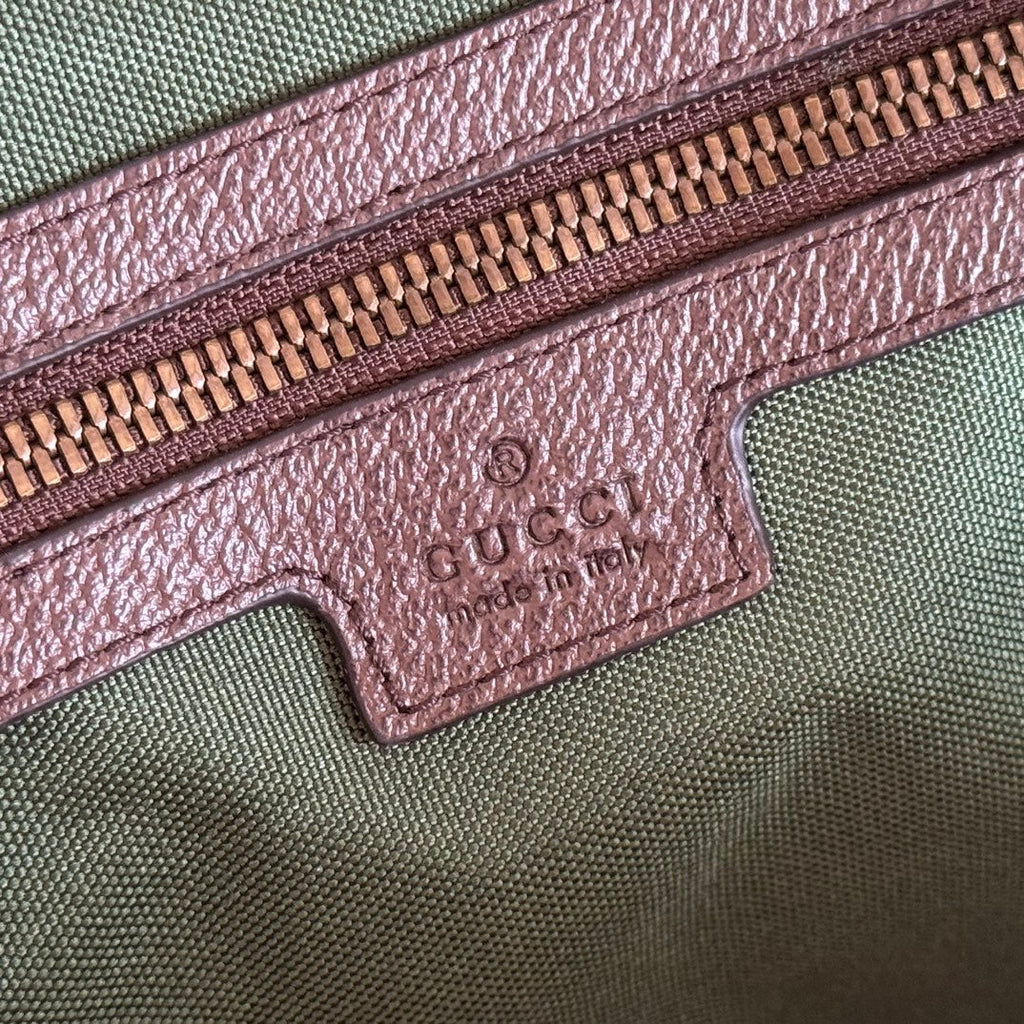 GUCCI 26S DUFFLE BAG 52 IN BEIGE AND DARK BROWN CANVAS