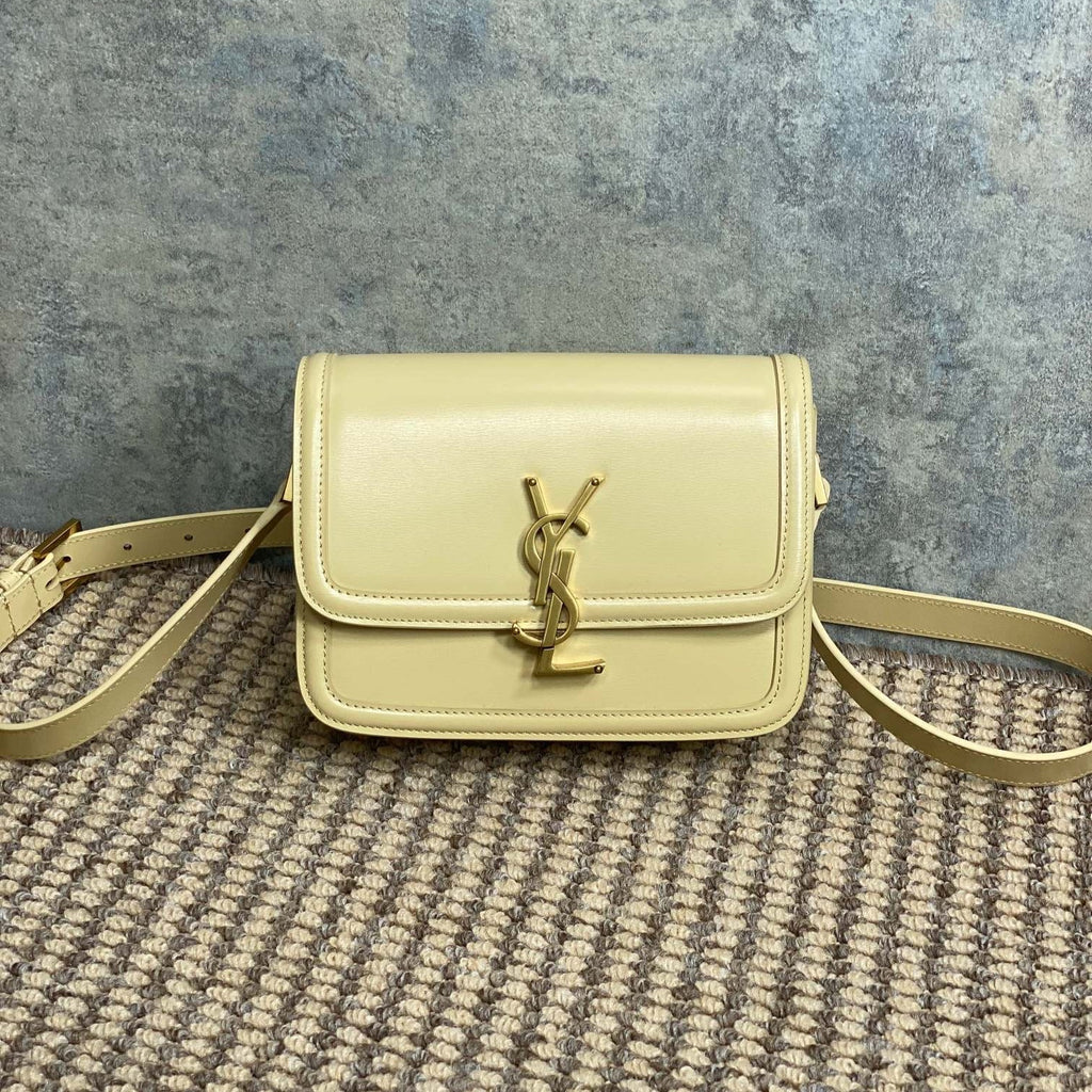 SOLFERINO SMALL SATCHEL 19 IN CANARY YELLOW CALFSKIN GOLD HARDWARE